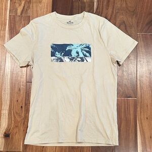Hollister Men's Beige Palm Graphic Tee